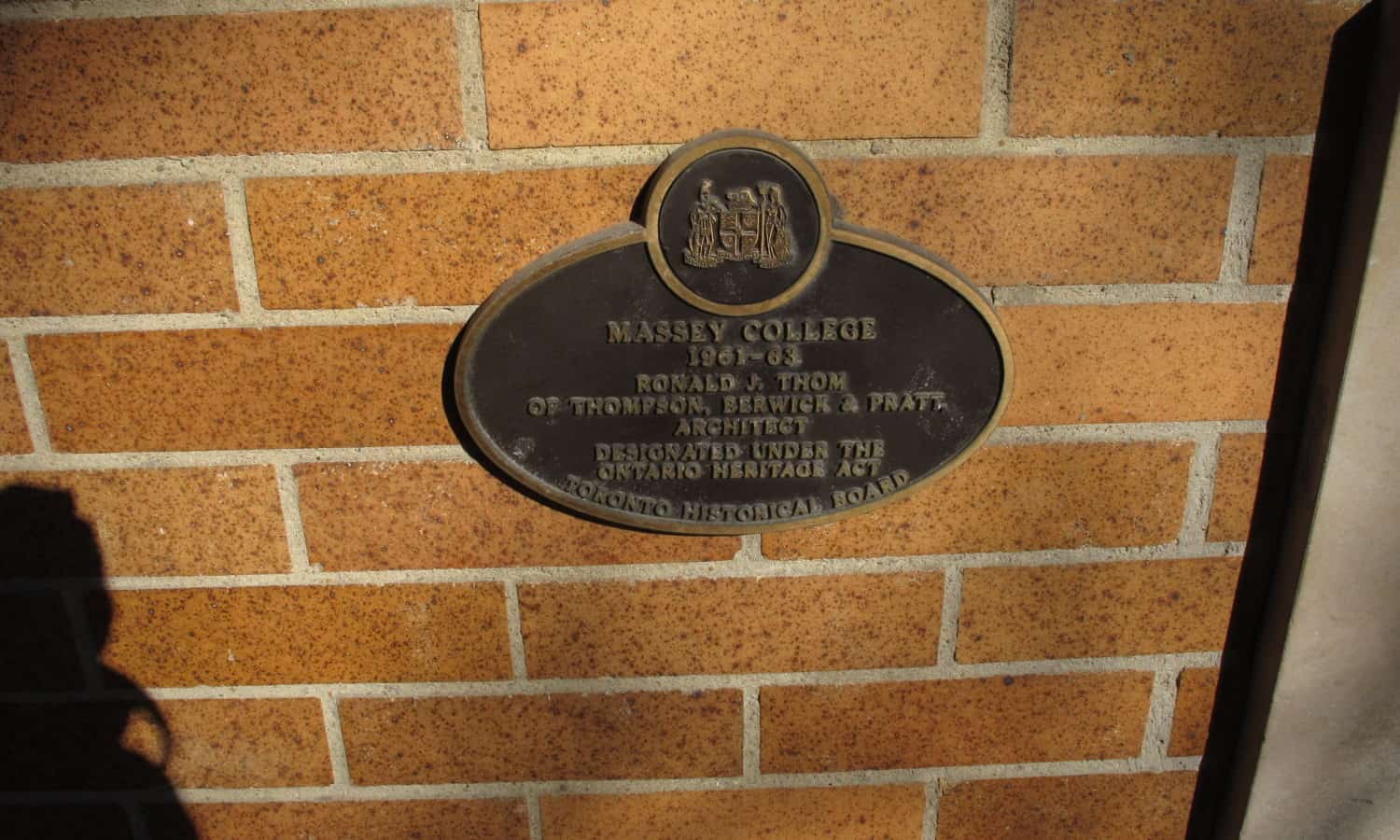 Historic building plaque just inside the main entry