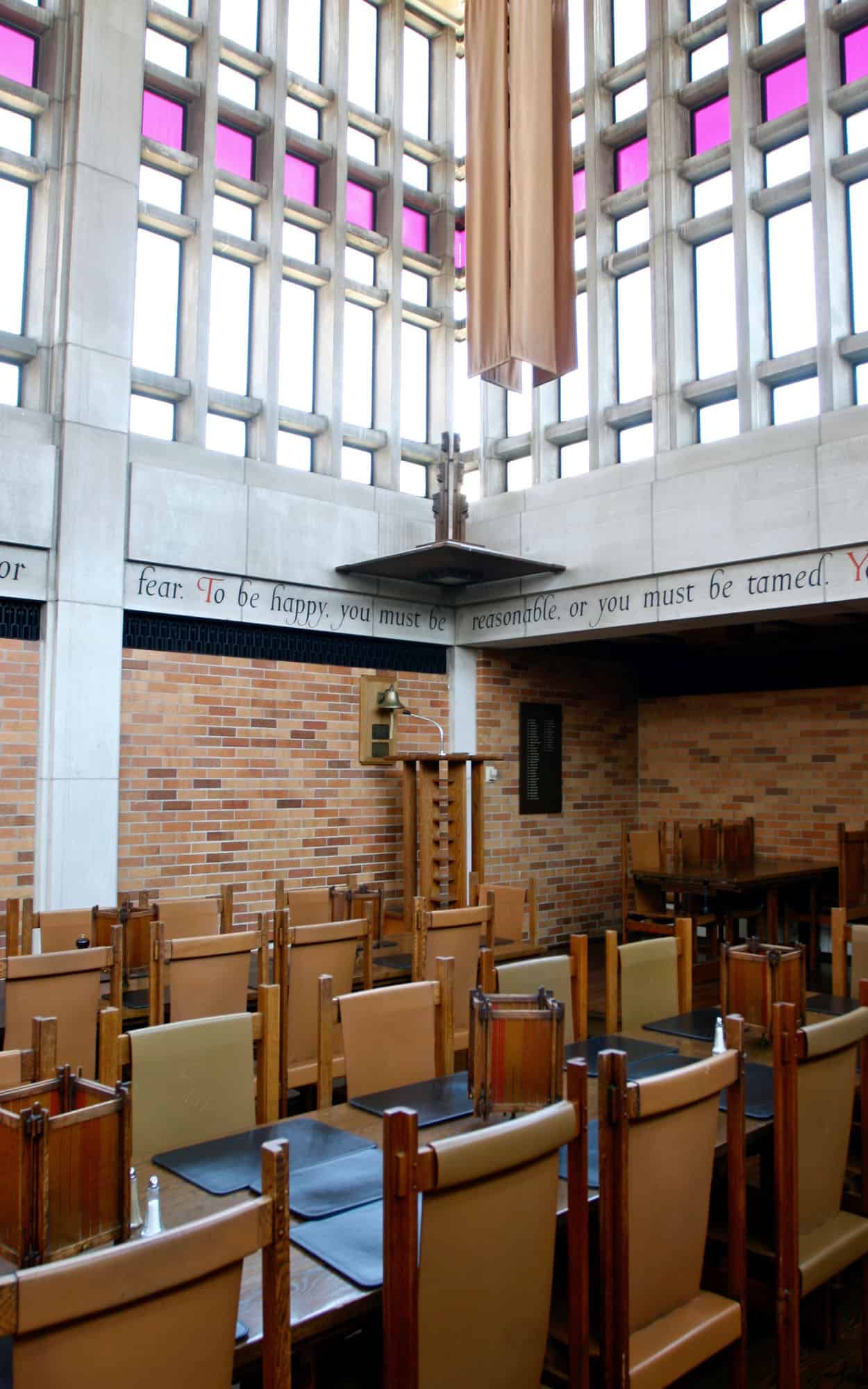 The Ondaatje Dining Hall with its modern, ecclesiastical character