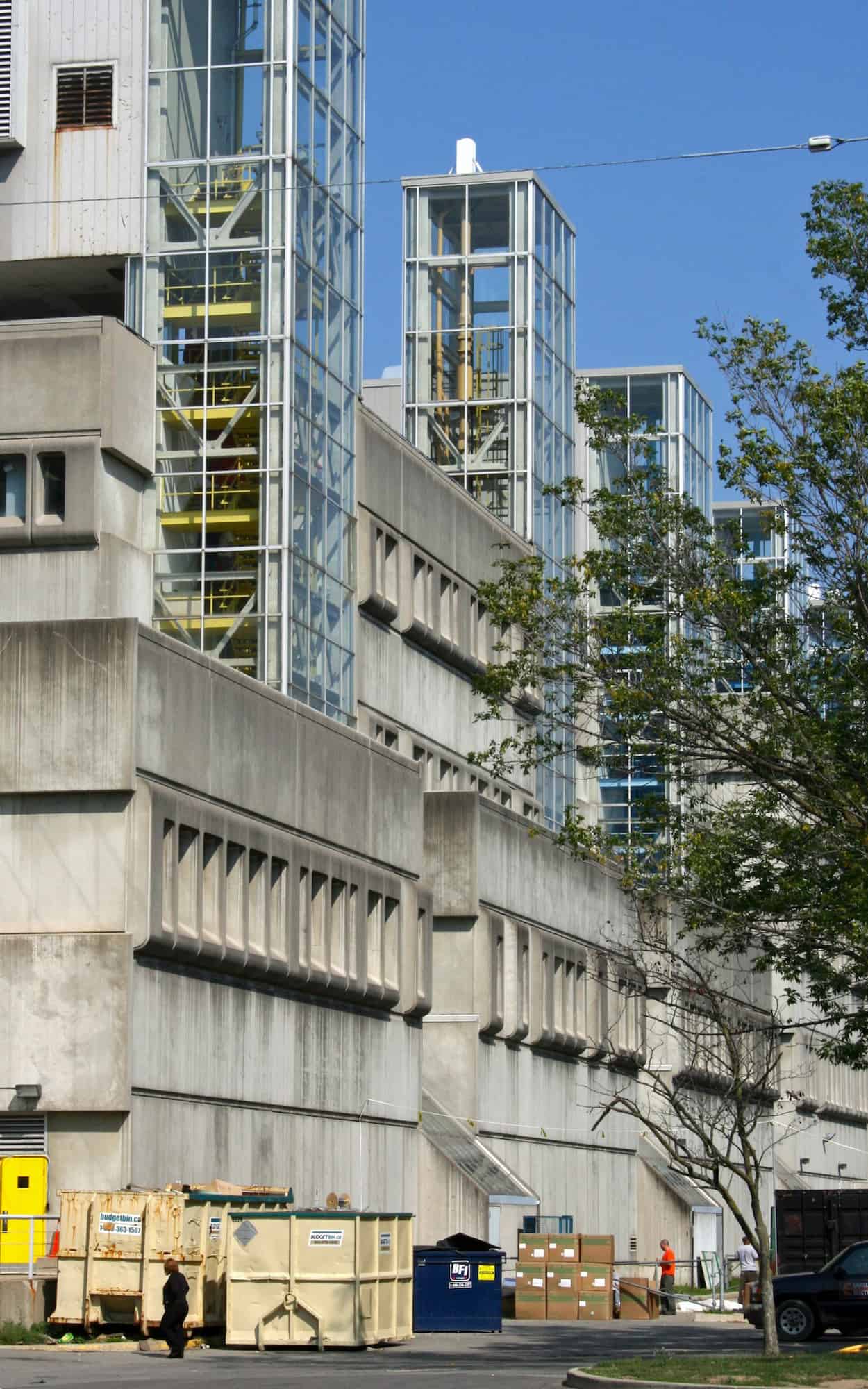 Exterior highlighting two of the key building block types that are used across the larger building complex