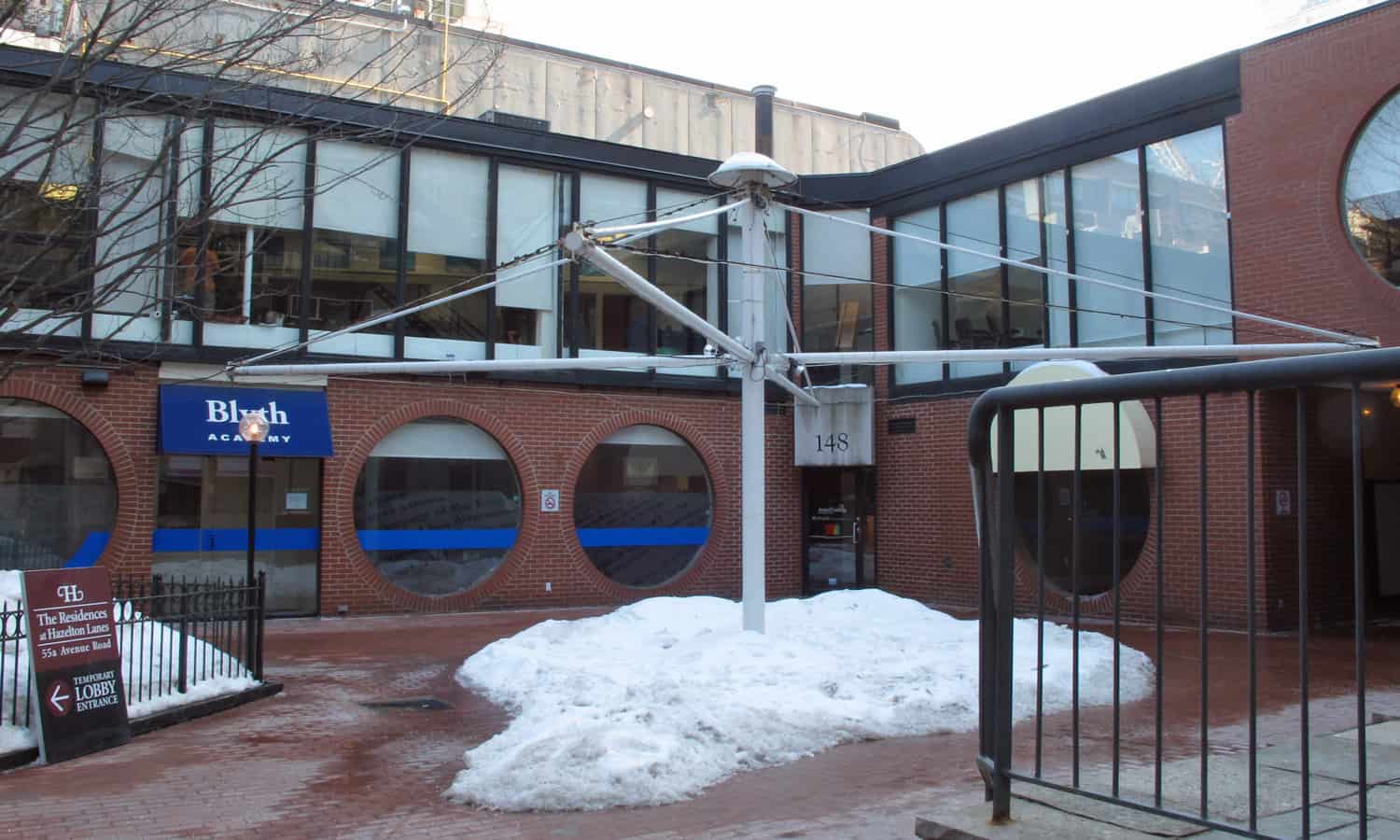 Inside the interior courtyard