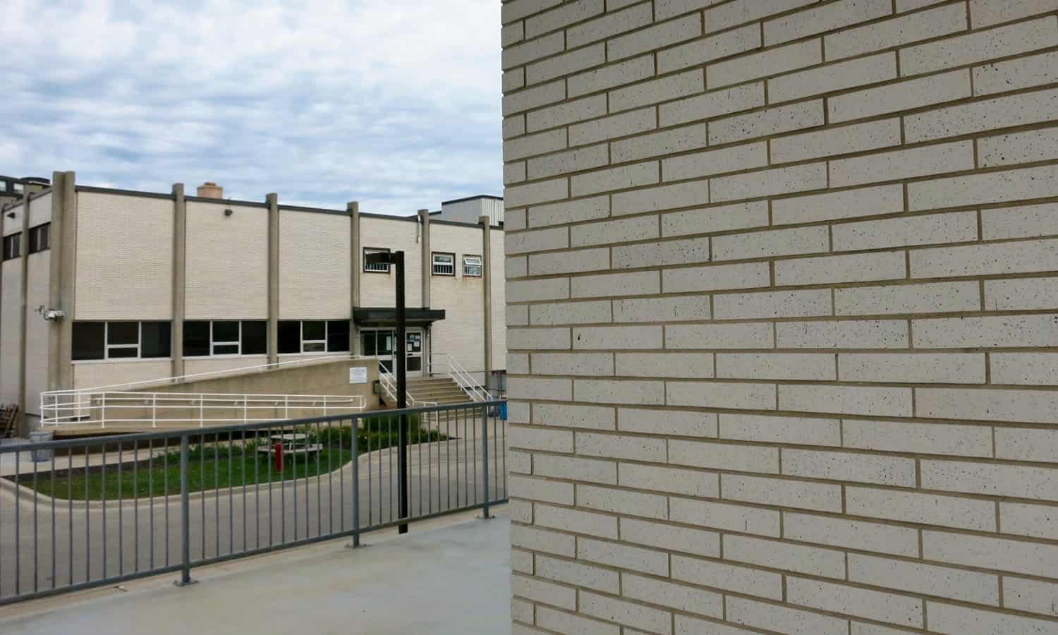 The jail as viewed from the podium of the justice building