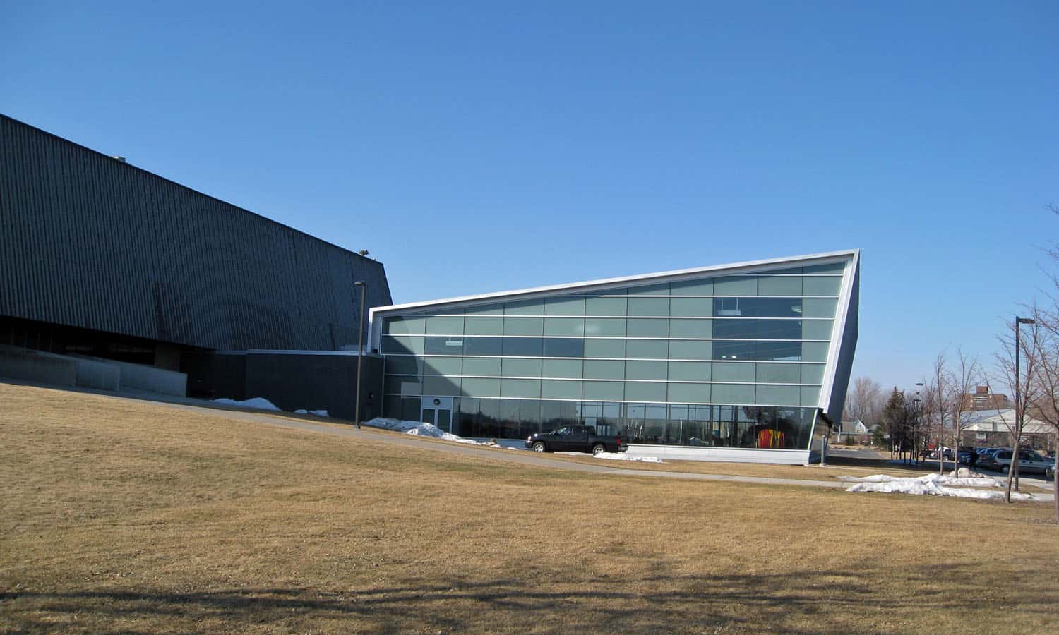 South elevation of the aquatic centre addition